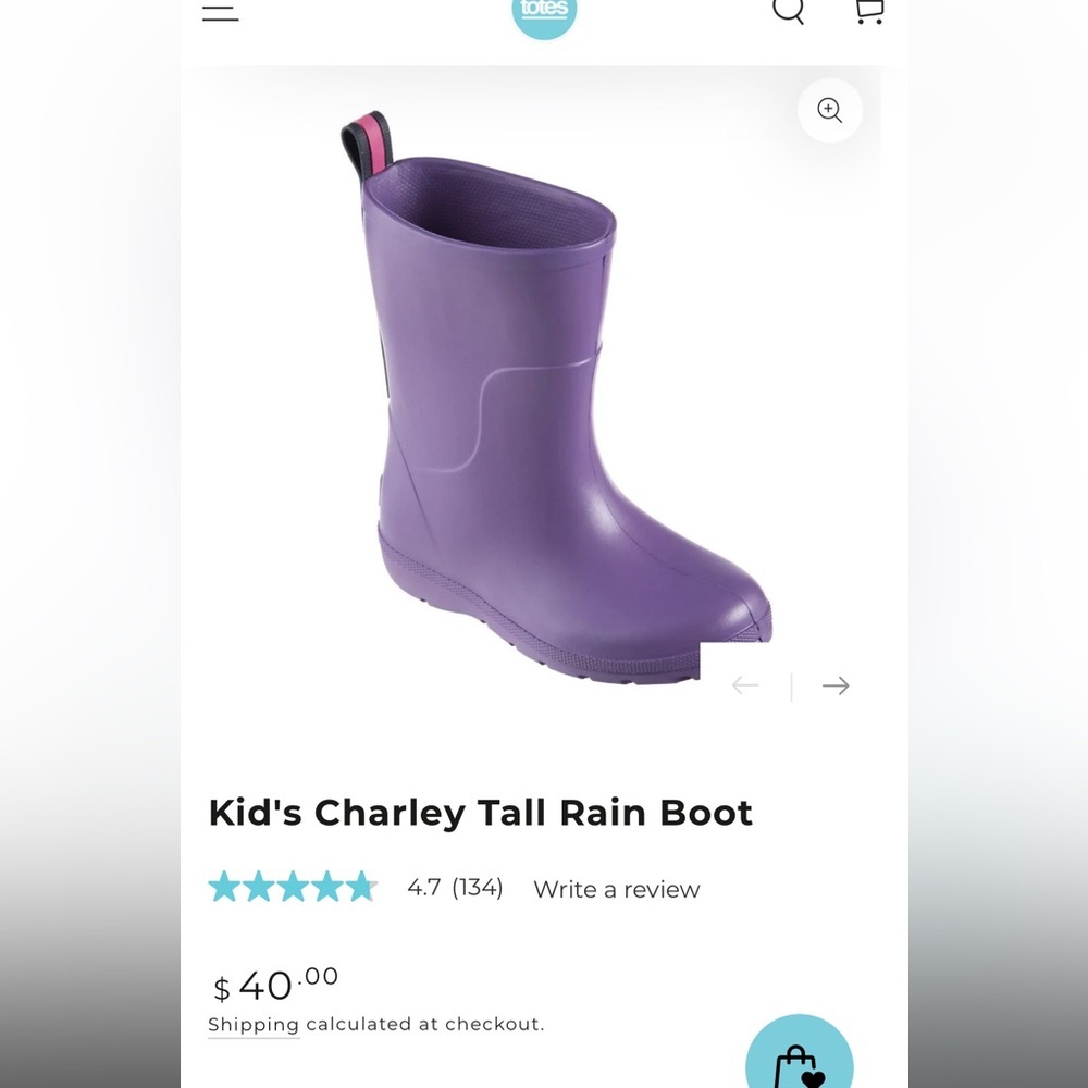 Totes Kids Charley Tall Rain Boot